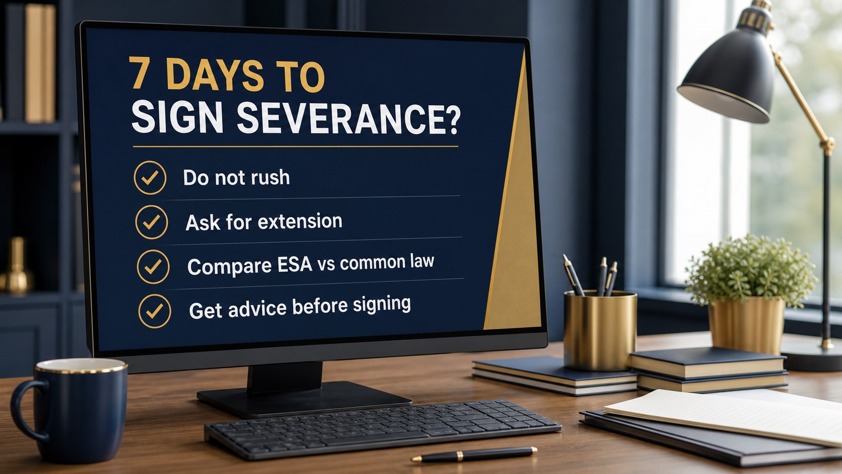 Severance deadline checklist for Ontario employees reviewing a 7-day offer.
