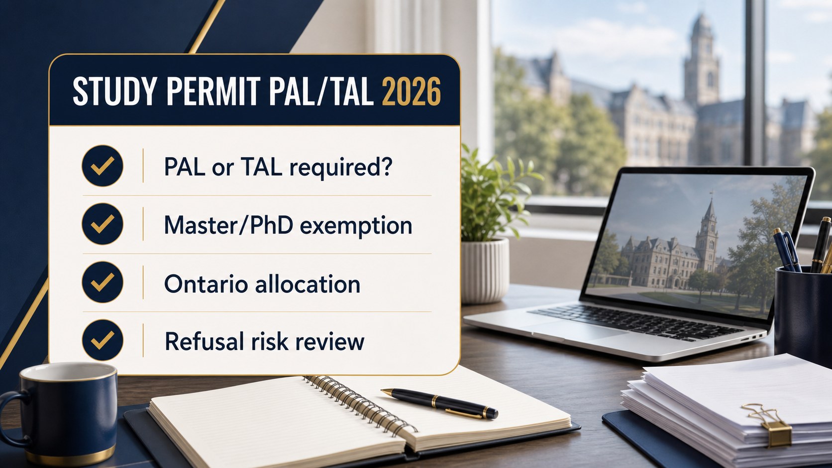 Study permit PAL/TAL 2026 checklist for Ontario applicants.