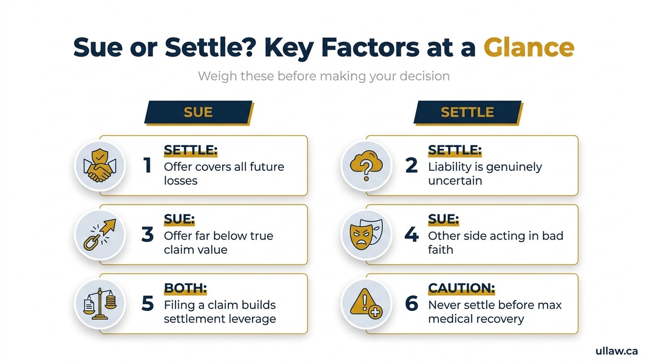 Sue or Settle? Key Factors at a Glance