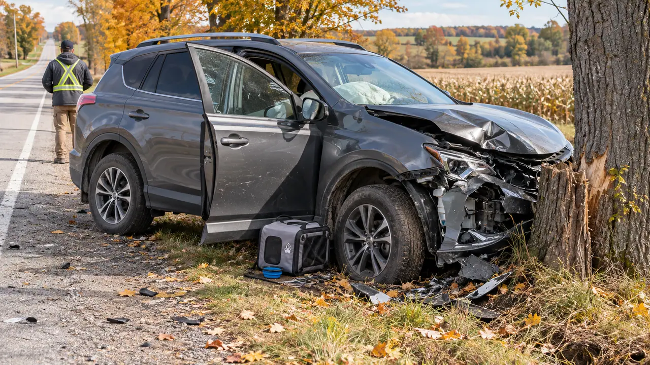 Dog Distraction Car Crash in Huron East: Careless Driving Charges Laid