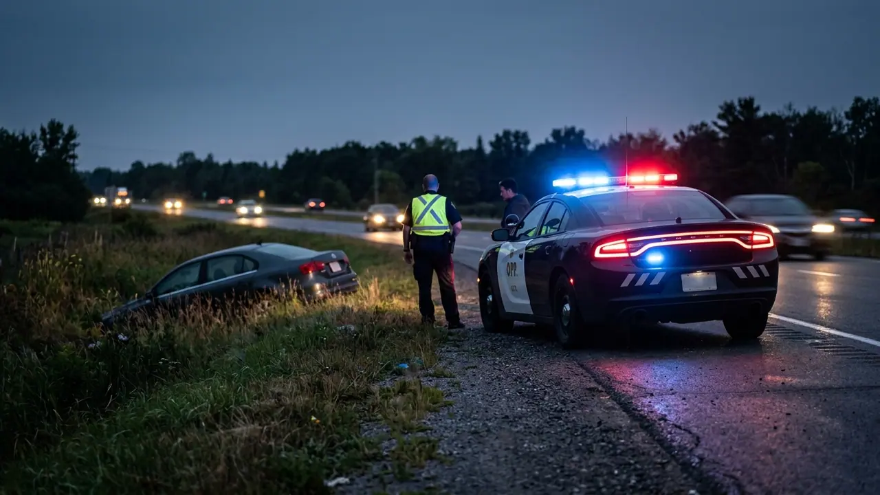 Car in the ditch leads to impaired charges in Gravenhurst