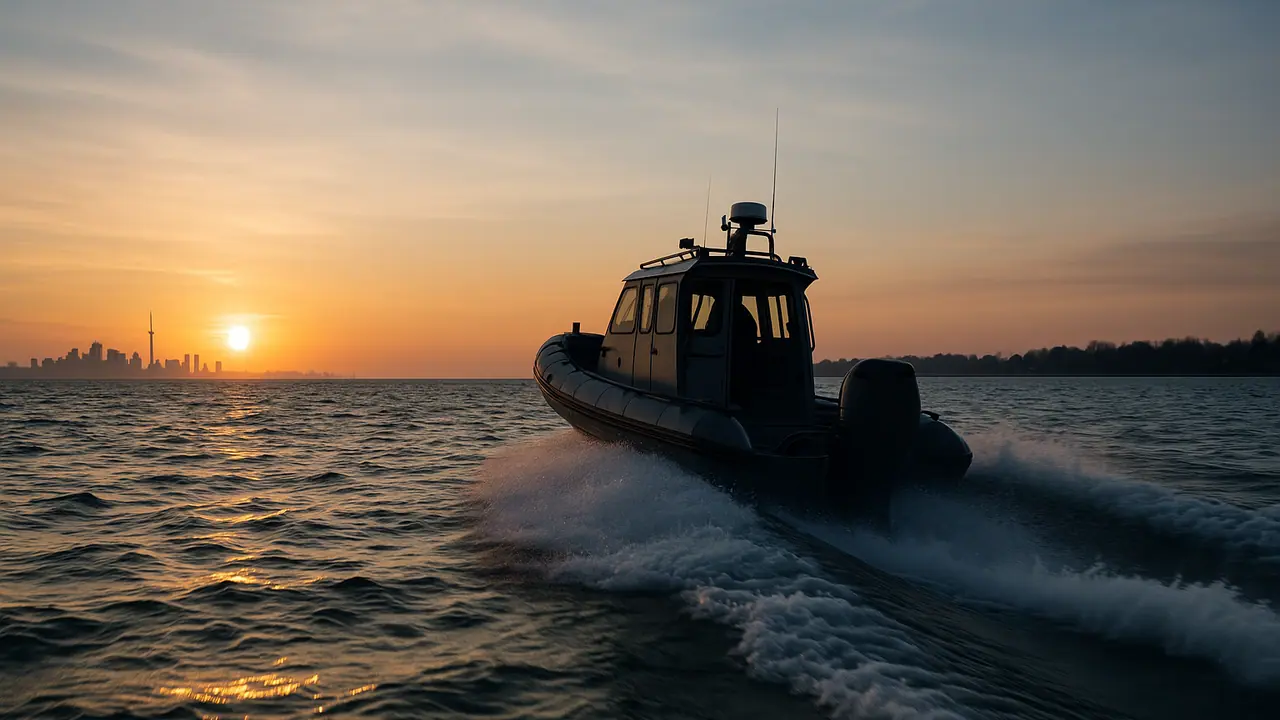 A man and a woman were rescued from a boat that crashed into rocks along the shoreline of Lake Ontario early Sunday morning.