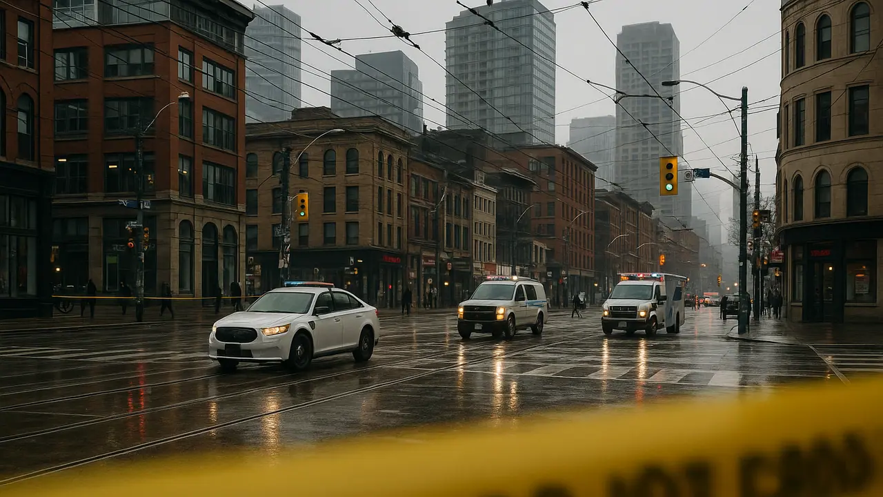 Toronto police are searching for a suspect after a man suffered life-threatening injuries in a downtown stabbing on Saturday.