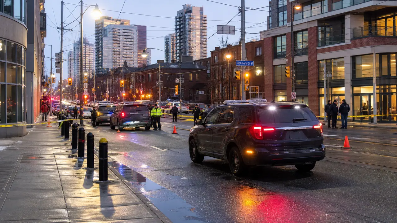 Two men are facing several charges after Toronto police officers allege the pair robbed two people at gunpoint and attempted to take off in a stolen vehicle, triggering a chaotic series of events that ultimately lead to both individuals being arrested.